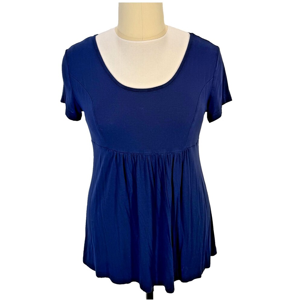 Tencole Knit Top Empire Waist Women's XXL Royal Blue Short Sleeve Scoop Nec